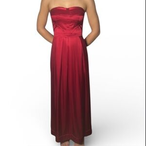 Gianni Bini Red Strapless Satin Dress (Size 2)